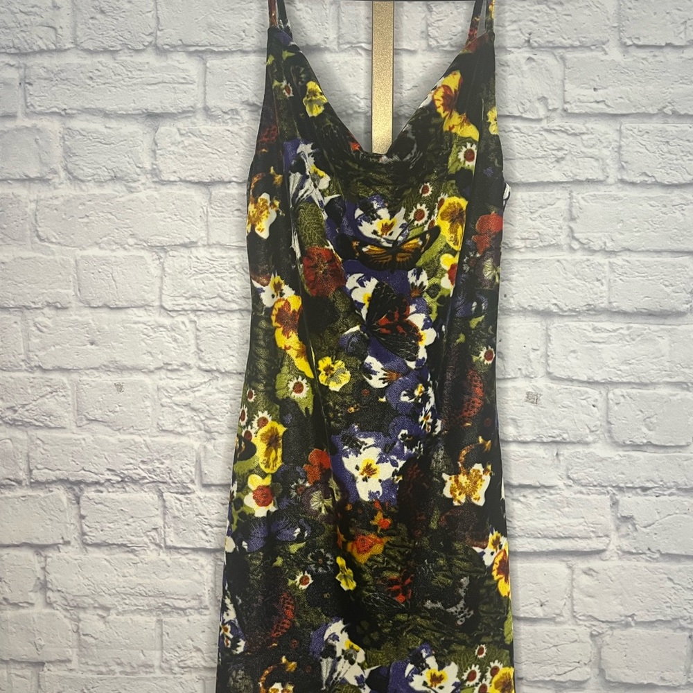 Urban Outfitters SM Mallory Velvet Floral Butterfly Slip Mini Dress Y2K